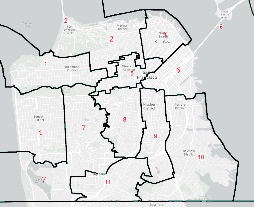 san francisco district map